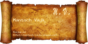 Mantsch Vajk névjegykártya